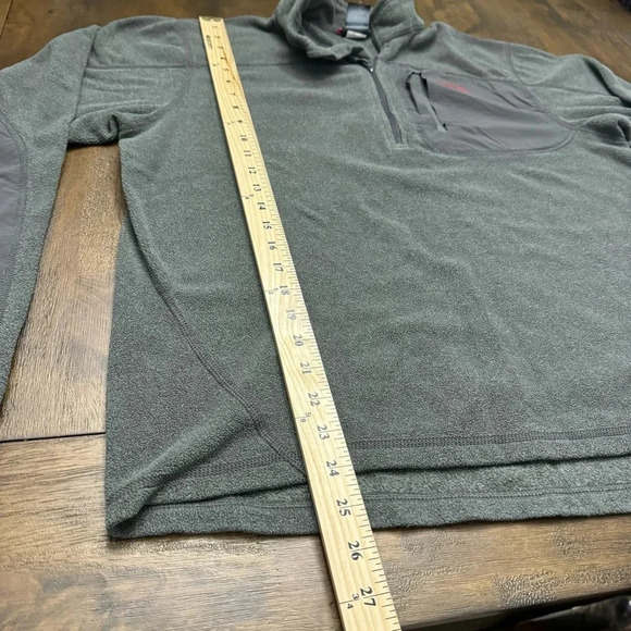 EUC The North Face quarter zip pullover fleece. Gray with red logo. Mens Small. - Picture 4 of 7